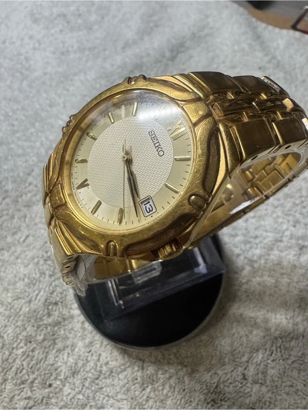 Seiko Gold Tone Analog Watch with Date